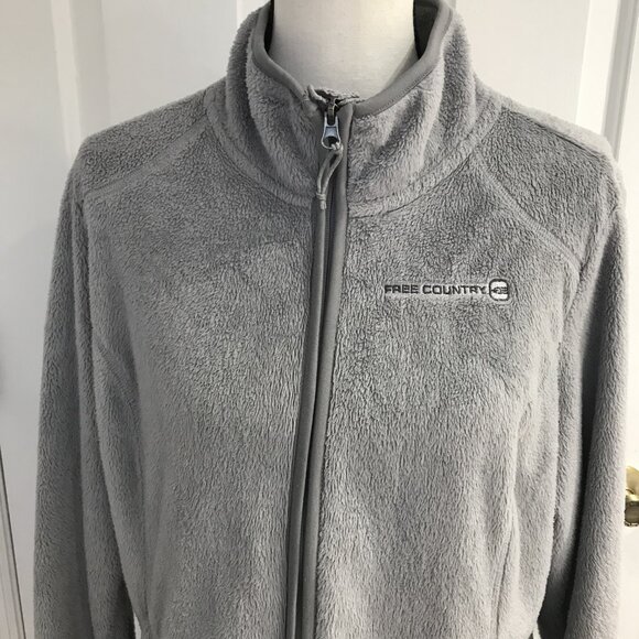 Free Country Women's Gray Butter Pile Fleece Jacket M - Picture 2 of 8